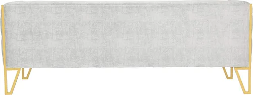 Vista 9 de Manhattan Comfort Vector - Sofá de terciopelo de 81.5 pulgadas para sala de estar, acolchado de espuma, tapicería con botones, marco de acero