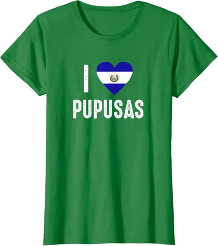 Vista 30 de Camiseta I Love Pupusa from El Salvador