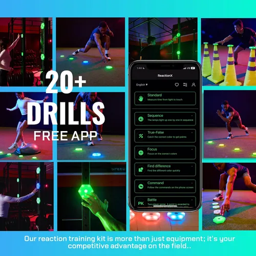 Vista 2 de Kit de entrenamiento con luces de reacción y agilidad deportivas mejora el tiempo de reacción y la agilidad para atletas, fisioterapeutas