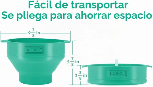 Vista 3 de El Fabricador de Palomitas de Maíz Original Korcci de Silicona para Microondas, Fabricador de Palomitas para Microondas, Tazón Plegable para Hacer