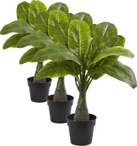 Vista 4 de Nearly Natural Planta artificial de mini plátano de 16 pulgadas