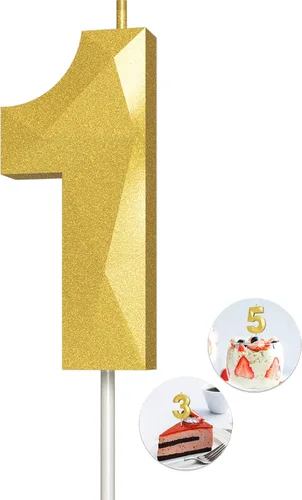 Vista 45 de Velas de cumpleaños con números (0 velas negras), forma de diamante 3D, decoración de pastel de feliz cumpleaños para niños y hombres, cumpleaños