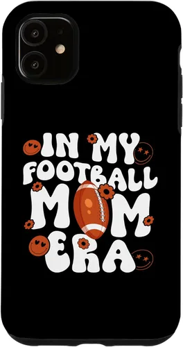 Vista 5 de Funda para iPhone 14 Groovy In My Football Mom Era Funny Football Mama Boys Girls