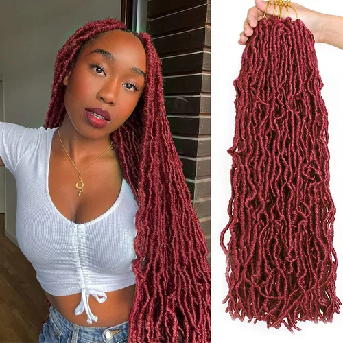 Vista 31 de Extensiones de pelo sintético, estilo diosa, rizado, ondulado, trenzas, pre-rizado, suave, para mujeres