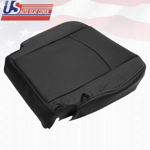 Vista 6 de 2009 2010 2011 2012 para Dodge Ram Laramie conductor parte inferior perforada cubierta de cuero negro