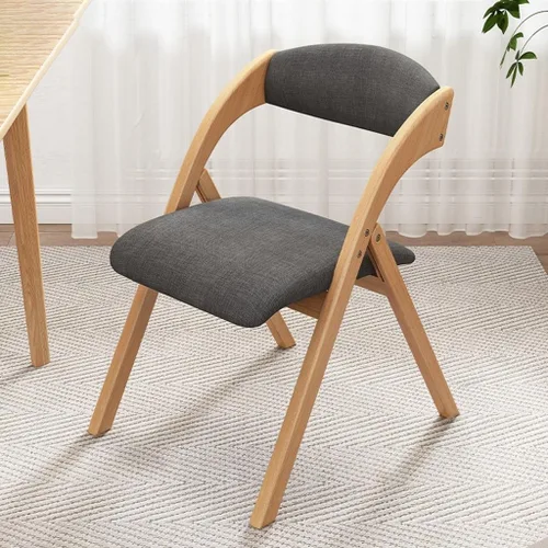 Vista 2 de Sillas plegables con asientos acolchados, silla de comedor cómoda para el hogar, silla de aprendizaje con respaldo cómodo individual en el balcón