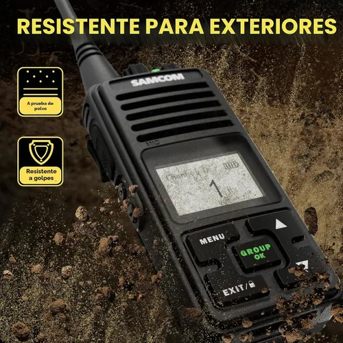 Vista 5 de SAMCOM FPCN10A Radio bidireccional con micrófono de altavoz impermeable (paquete de 2) Heavy Duty Long Range Walkie Talkies,20 Channels UHF
