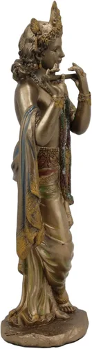 Vista 4 de Ebros Gift Figura decorativa de 10 pulgadas de alto, supremo dios hindú, Señor Krishna, Avatar de Vishnu, estatua de flauta hinduista, deidad