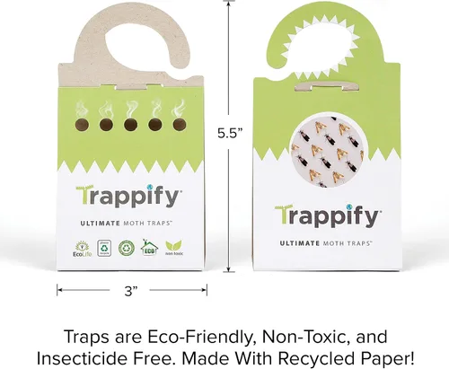Vista 2 de Trappify Trampas adhesivas para polillas para ropa, trampas para polillas de despensa de monitoreo para interiores de casa, trampa de pegamento