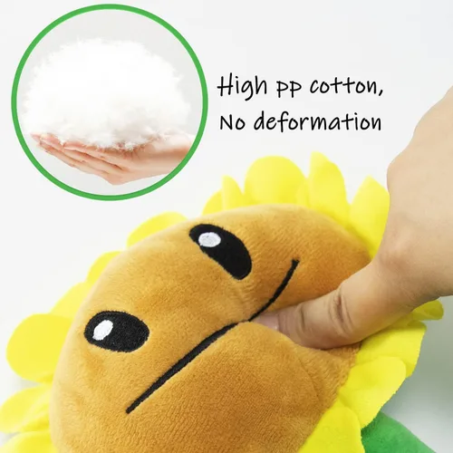 Vista 3 de Maikerry Juguete de peluche de 3 piezas de plantas y zombies vs peluche, figura de PVZ de 8 pulgadas de alto para niños, gran regalo para niños