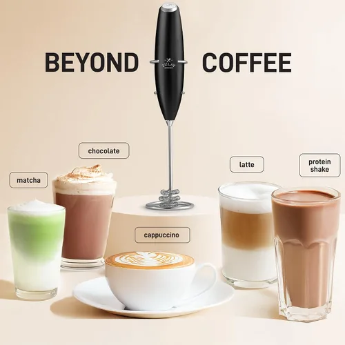 Vista 205 de Zulay Milk Boss Espumador de leche potente manual, hace espuma para latte, batidor para mezclar bebidas, café, miniespumador para capuchino, frappé