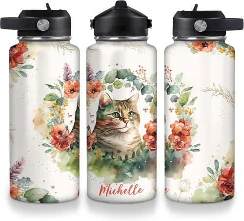 Vista 15 de Hyturtle Botella de agua de acero inoxidable con animales personalizados 19032025 D2 (abeja)
