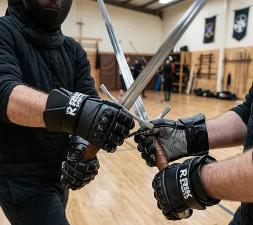 Vista 5 de Guantes deportivos de esgrima de cuero genuino Hema