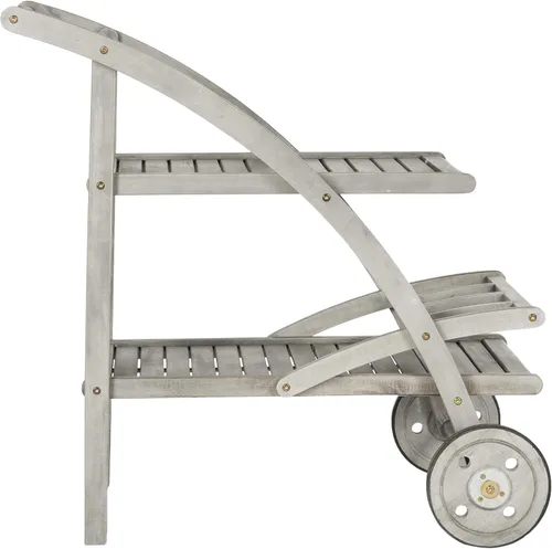 Vista 3 de Safavieh Outdoor Collection Lodi - Carrito de té, gris lavado