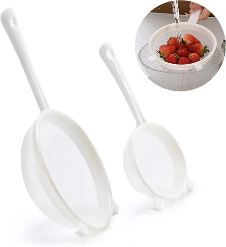 Vista 9 de Luckyiren Juego de coladores de kéfir, tamiz de plástico no metálico de 2 tamaños con malla fina para granos de kéfir, kéfir de leche, kéfir de agua