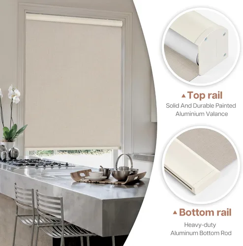 Vista 4 de LazBlinds Persianas opacas para ventanas de interior, persianas enrollables sin cordón, para oscurecer la habitación, con aislamiento térmico