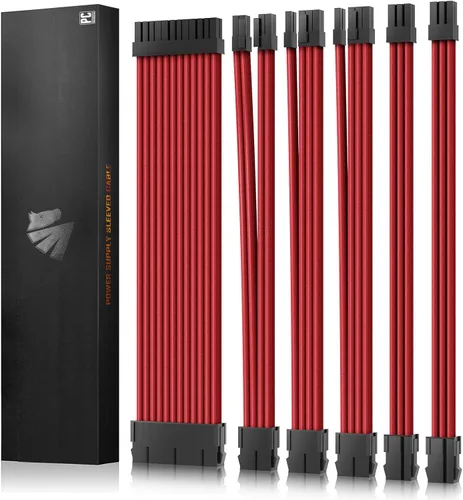 Vista 12 de ASIAHORSE Cables de alimentación de extensión de cable PSU 16AWG, cable de extensión de manga modificada para requisitos particulares de la fuente
