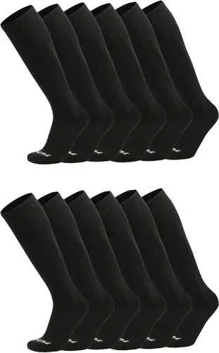 Vista 6 de Calcetines de trabajo por encima de la pantorrilla para hombres y mujeres 9-11, 10-13, 13-15, absorben la humedad, calcetines altos acolchados hasta