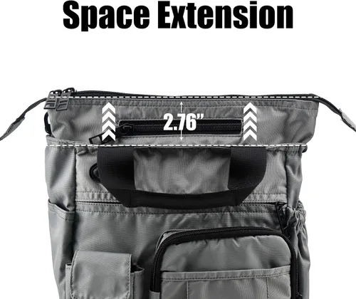 Vista 6 de AMJ Bolsa cruzada de negocios, bolso tipo mensajero, mochila casual para hombres y mujeres, bolsa de pecho para senderismo y viajes, Gris, Mochilas