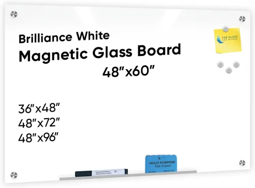 Vista 31 de Fab Glass and Mirror - Pizarrón magnético de vidrio con borrador, Negro