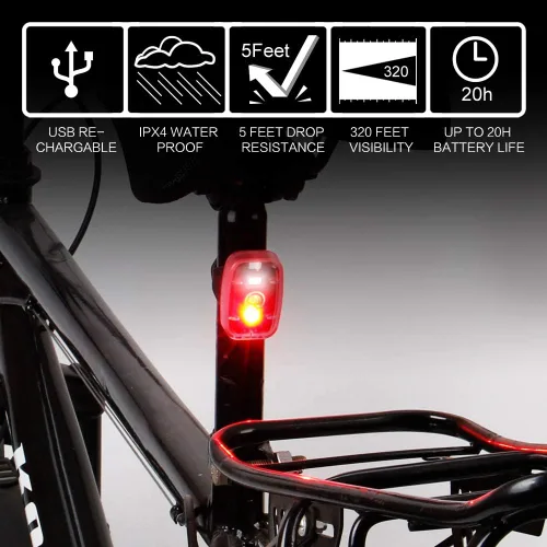 Vista 6 de Luz LED de seguridad, luces estroboscópicas con clip para corredores, luz trasera de bicicleta con 5 modos de iluminación, accesorios de alta