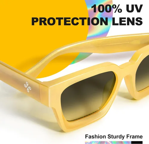 Vista 35 de VISOONE Moda 100% UV400 Protección Rectángulo TR90 Y2K Gafas de sol Accesorios para Mujeres Hombres RIVER, Transparente/Gris Rosa