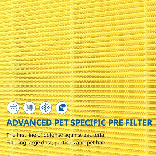 Vista 7 de Filtro G3 para el cuidado de mascotas compatible con AME G3 Sferf-30 (FXAP2W) purificador de aire para VEWIOR ClearAir-A3 Filtro purificador de aire