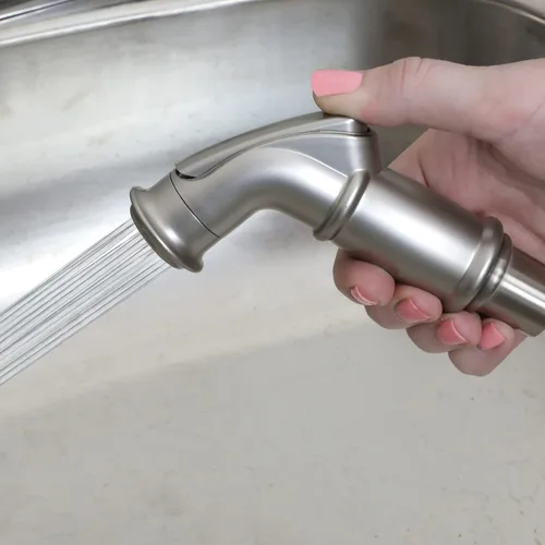 Vista 3 de DANCO - Spray lateral para fregadero de cocina con guía, níquel cepillado, paquete de 1 (10335)