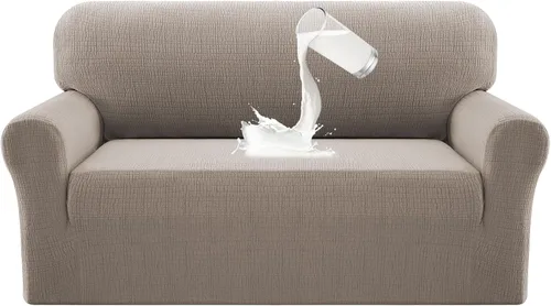 Vista 26 de Fundas de sofá impermeables dobles para sofás, funda elástica para silla antideslizante, lavable, protector de muebles a prueba de fugas para niños