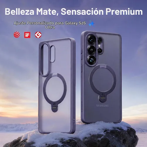 Vista 2 de CASEKOO Funda para Samsung Galaxy S26 Ultra, color violeta cobalto con Compatible con MagSafe, protección MIL-STD de 18 pies, soporte de anillo