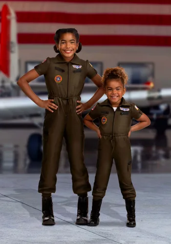 Vista 3 de Disfraz de Pelele de Vuelo Top Gun para Niña Pequeña Multicolor