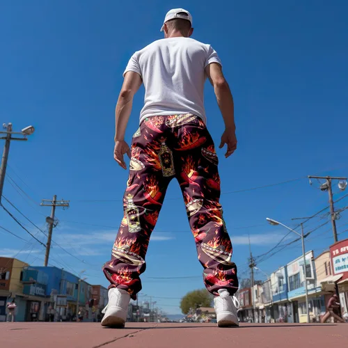 Vista 3 de Pantalones deportivos divertidos de los años 80 para hombre, pantalones deportivos con cintura elástica, pantalones casuales