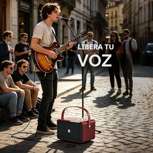 Vista 8 de Altavoz Bluetooth portátil 240W de potencia máxima Altavoz inalámbrico Borgoña