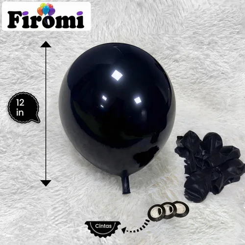 Vista 2 de Firomi - Globos negros de fiesta de 12 pulgadas, paquete de 100 unidades A05-negro