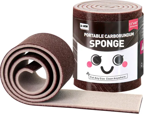 Vista 6 de Carborundum - Esponjas para fregar resistentes, sin fibra de vidrio, nanoóxido, para ollas, sartenes, parrilla, estantes de horno y manchas