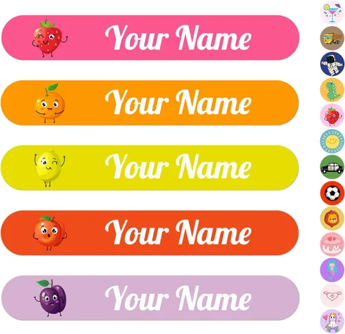 Vista 9 de 100 calcomanías de nombre personalizadas para niños, etiquetas de nombre personalizadas para suministros escolares, guardería, etiquetas