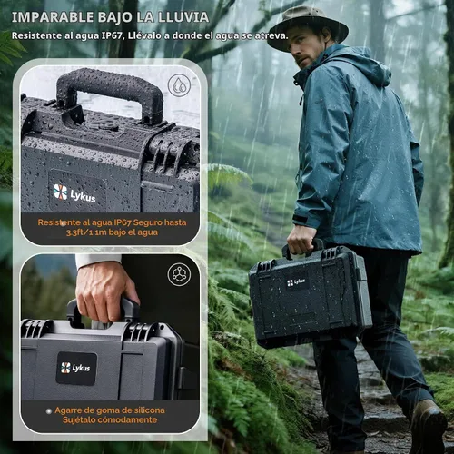 Vista 5 de Lykus Titan MM510 Funda rígida impermeable para DJI Mini 5 Pro y RC2/RC-N3, Soporta hasta 7 baterías [Solo funda]