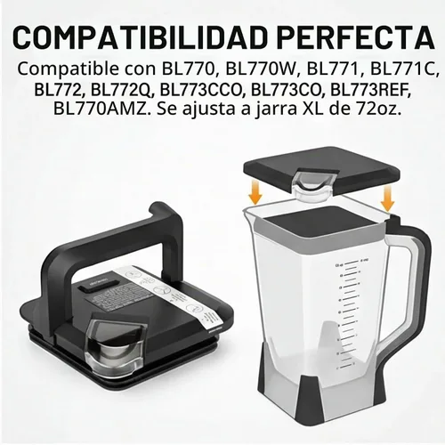 Vista 6 de Tapa de bloqueo de repuesto para jarra de 72 onzas, compatible con BL770, BL770W, BL771, BL771C, BL772, BL772Q, BL773CCO, BL773CO, BL773CO