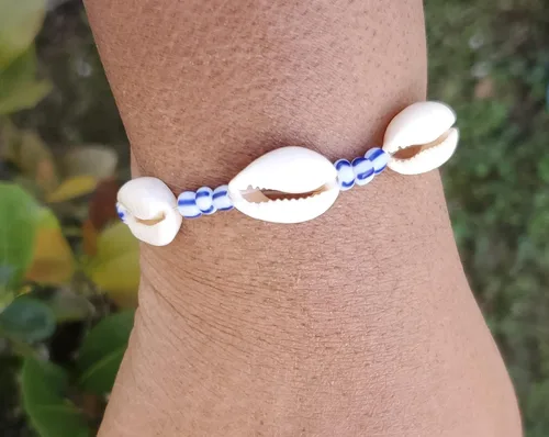 Vista 18 de Sea Shell Santeria Ilde Stretch Unisex Beaded Ifa Bracelet