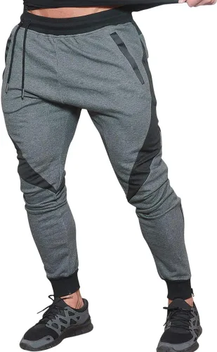 Vista 2 de MECH-ENG Pantalones deportivos de entrenamiento para hombre, para culturismo, gimnasio, pantalones deportivos casuales de fitness