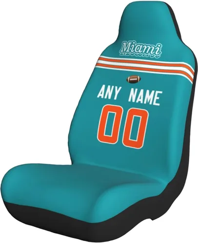 Vista 12 de Fundas de asiento de coche de fútbol personalizadas, accesorios personalizados para automóvil, regalos de Arizona con nombre y número, funda