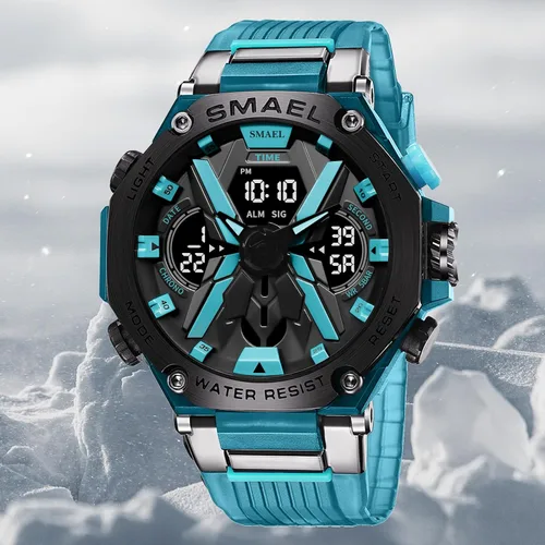 Vista 2 de FANMIS Outdoor Shockproof Sports Watch for Men Military Waterproof Stopwatch Multi Function LED Electronic Large Dial Dual Time Tactical Army Watch