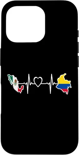 Vista 20 de iPhone 16 Bandera de Colombia Mexicana - Funda de latidos del corazón de Colombia Mexicana