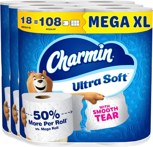 Vista 20 de Charmin Papel higiénico ultra suave, 18 rollos Mega XL = 108 rollos regulares