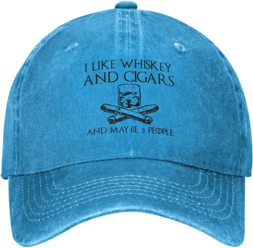 Vista 45 de Philysonic Funny Hat I Like Whisky and Cigars and Maybe 3 People Sombreros para Hombres Gorras de Béisbol Gorras Ajustables