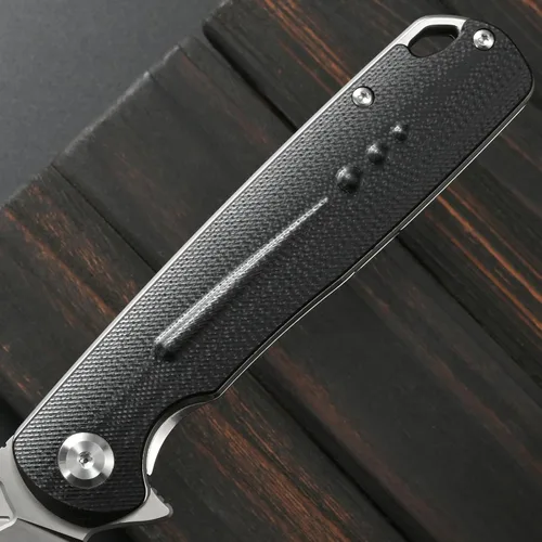 Vista 5 de Sitivien ST131 - Cuchillo plegable, hoja D2 G10, cuchillo de herramientas EDC con bloqueo de forro para acampar al aire libre, senderismo, pesca