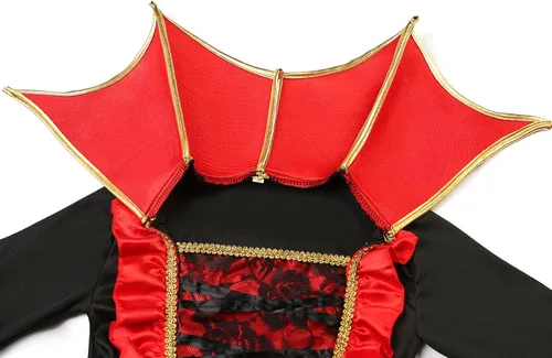 Vista 3 de Disfraz de vampiro para niñas, disfraz gótico para fiesta de Halloween