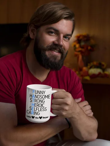 Vista 3 de Tazas de café personalizadas para el Día del Padre, tazas personalizadas para el Día de la Madre, regalo para mamá, papá, abuela, abuelo, 11 y 15
