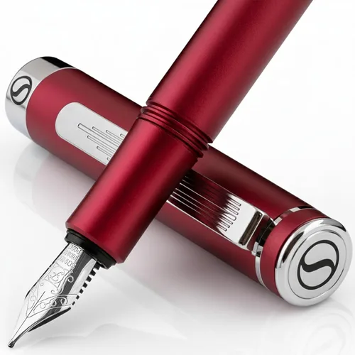 Vista 28 de Scriveiner Pluma Estilográfica EDC de Lujo (Mediana), Impresionante Pluma de Bolsillo Negra de Lujo, Chapado en Oro Real, Plumín Dorado Schmidt 1.