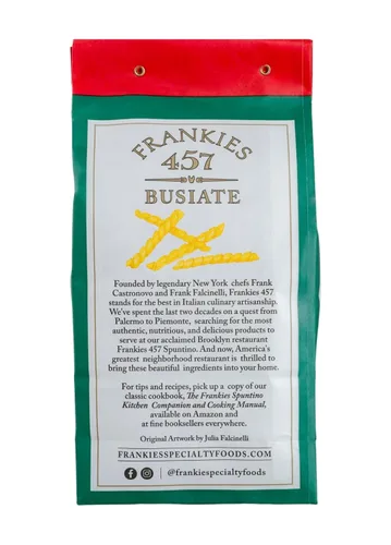 Vista 3 de Frankies 475 Pasta Artesanal Busiate - Auténtica Pasta Italiana Premium Hecha a Mano - Importada de Italia - Verificada Sin GMO - Certificada
